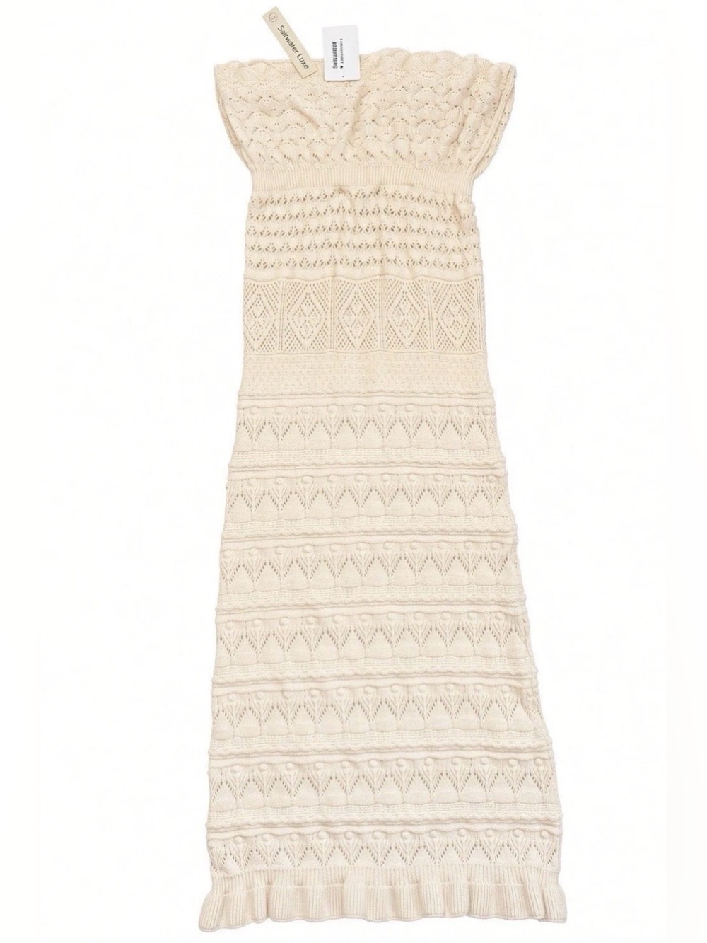 Saltwater Luxe Bette Mini Dress Crochet Whimsy Boho Coastal Ivory NWT Small